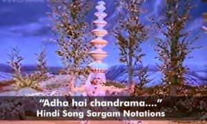 adha hai chandrama sargam notations